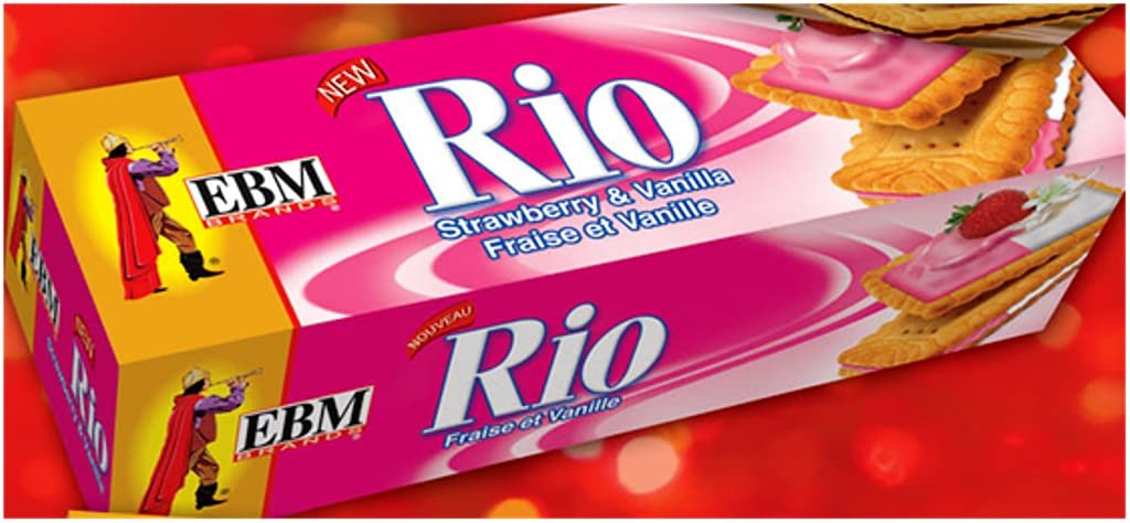 EBM RIO Strawberry & Vanilla Cream Biscuits | EBM リオ ストロベリー＆バニラクリームビスケット - Related product image