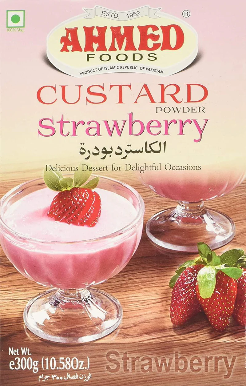 Strawberry Custard Powder by Ahmed   ストロベリーカスタードパウダー by アハメドー 300g - Premium Halal Food Product