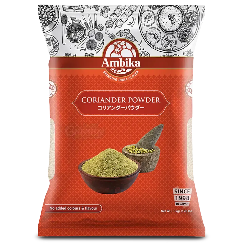 Ambika Coriander Powder 1kg – Aromatic Dhonia Gura for Curry & Spice Blends | アンビカ コリアンダーパウダー 1kg – カレー・スパイス料理に最適な香り高いパウダー - Premium Halal Food Product